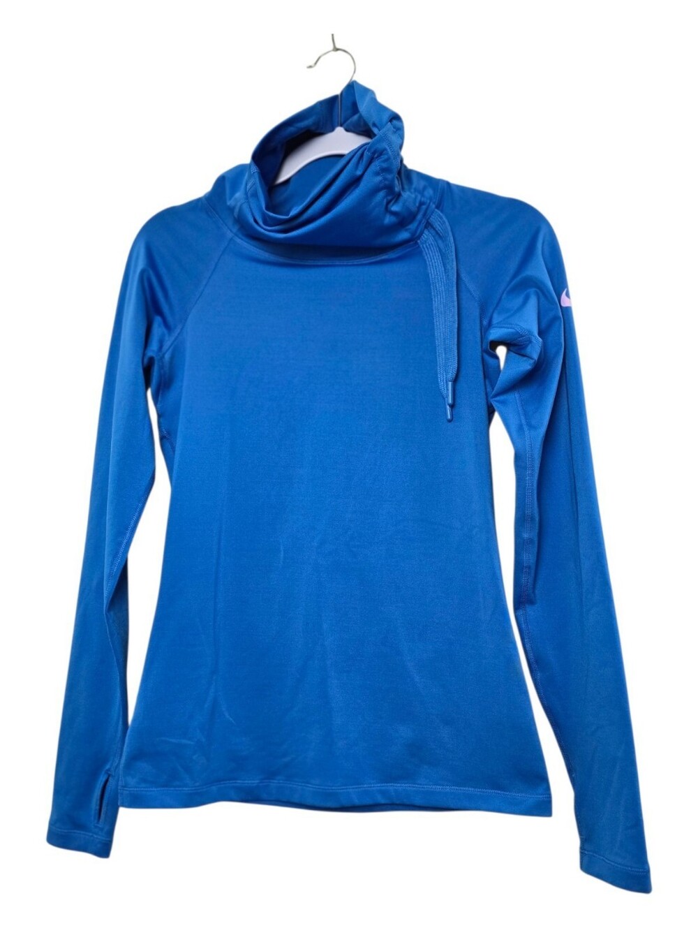 Nike Pro Hyperwarm Dri Fit Royal Blue Cowl Neck Pullover Activewear Sweater Sz M